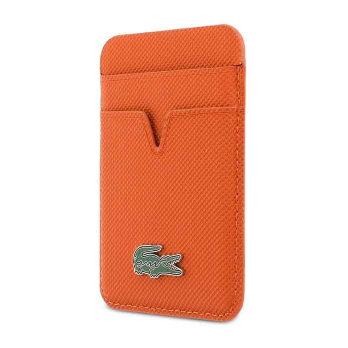 Lacoste PU Iconic Petit Pique MagSafe peňaženka LCWMSPLAO oranžová