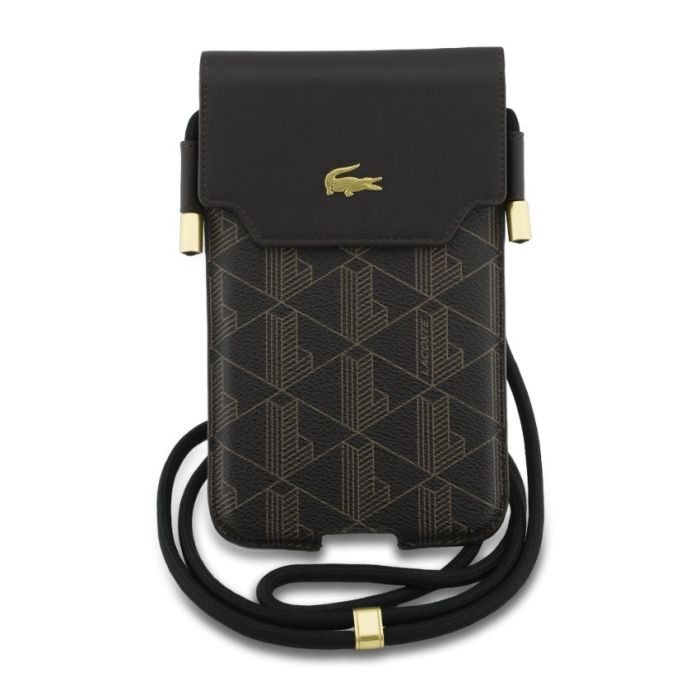 Obal Lacoste PVC Blend Monogram Metal Logo XL LCPSP17XPBSMW hnedý