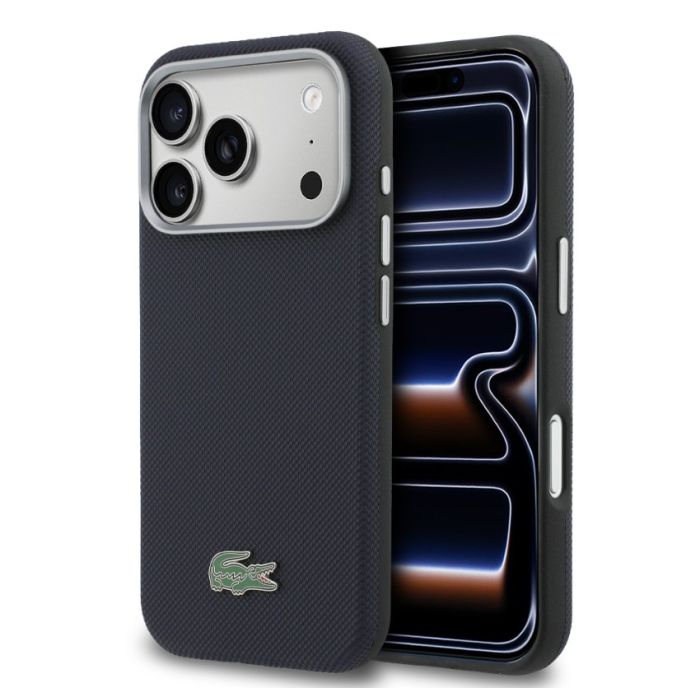 Obal Lacoste PVC Petit Pique Semi Wrap MagSafe Apple iPhone 17 Pro LCSCMP17LPLAV modrý