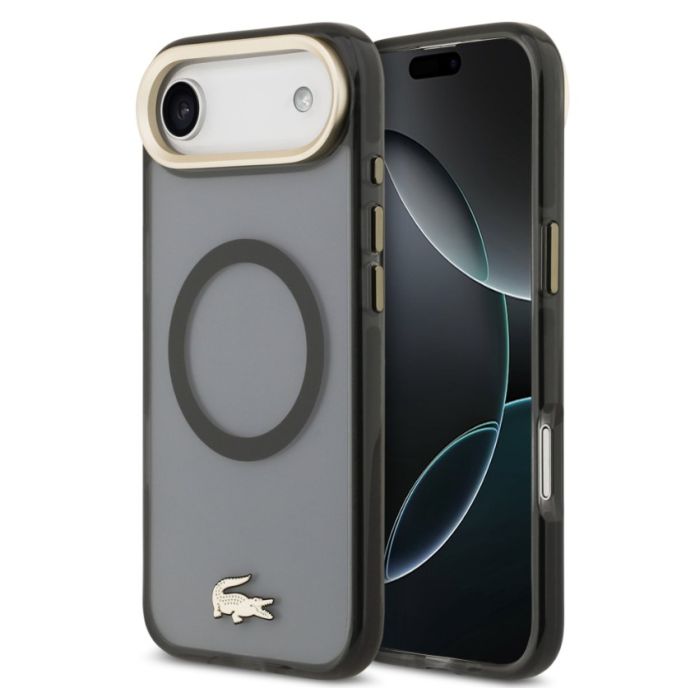Obal Lacoste PC/TPU Frosted Finish Gold Logo MagSafe Apple iPhone Air LCHMP17MUFWAK čierny