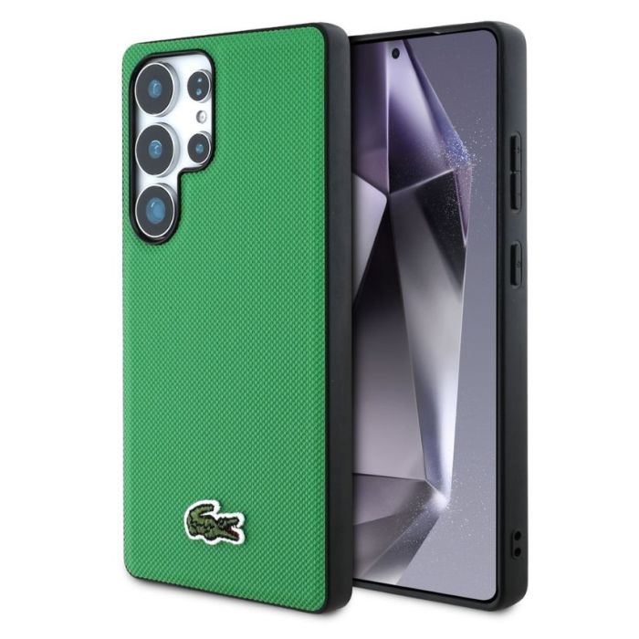 Obal Lacoste Iconic Petit Pique Woven Logo MagSafe Samsung Galaxy S25 Ultra 5G S938 LCHMS25LPVCN zelený