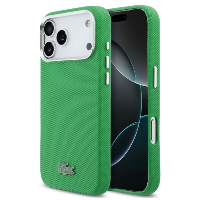 Obal Lacoste Iconic Petit Pique Metal Logo MagSafe Apple iPhone 17 Pro Max LCFCMP17XPLAN zelený