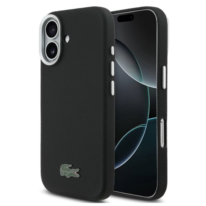 Obal Lacoste Iconic Petit Pique Metal Logo MagSafe Apple iPhone 17 LCFCMP17SPLAK čierny