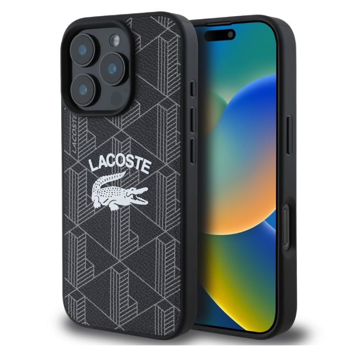 Obal Lacoste Blend Monogram MagSafe Apple iPhone 16 Pro LCHMP16LPIGK čierny