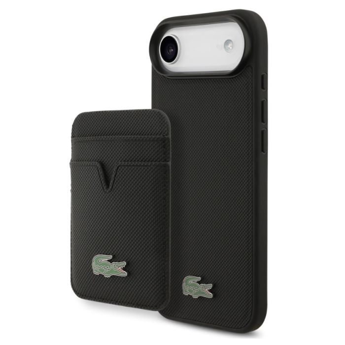 Obal Lacoste Iconic Petit Pique MagSafe + peňaženka Apple iPhone Air LCHMBWP17MPLAK čierny