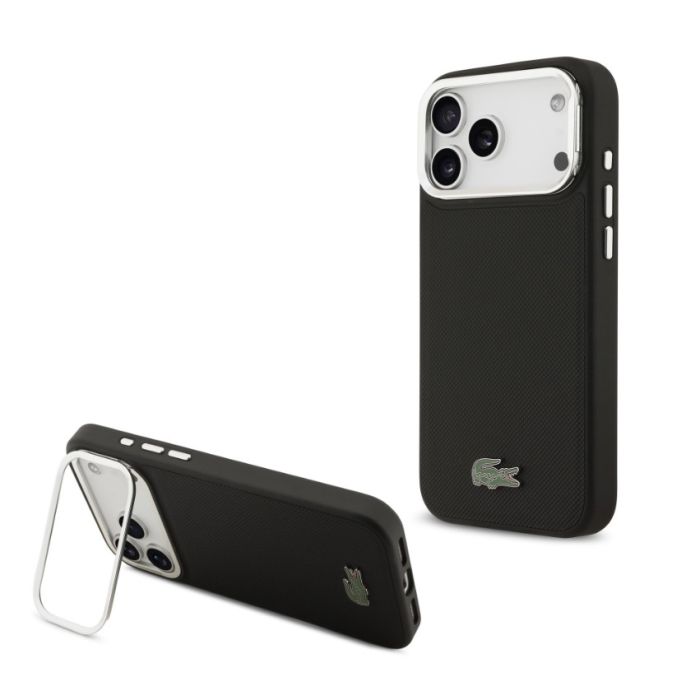 Obal Lacoste Iconic Petit Pique Camera Stand MagSafe Apple iPhone 17 Pro LCHMP17LPCSLAK čierny