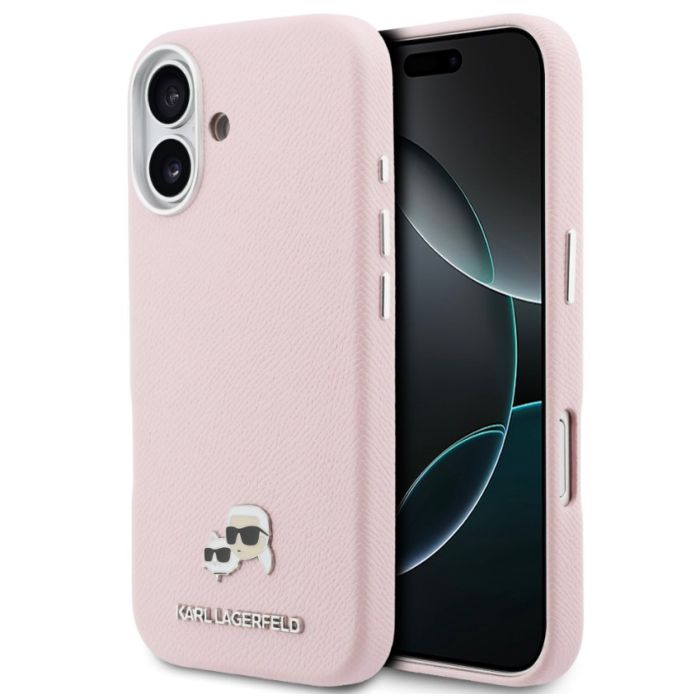 Obal Karl Lagerfeld PU Karl and Choupette Heads Pins MagSafe Apple iPhone 17 KLHMP17S6PFKCLP ružový