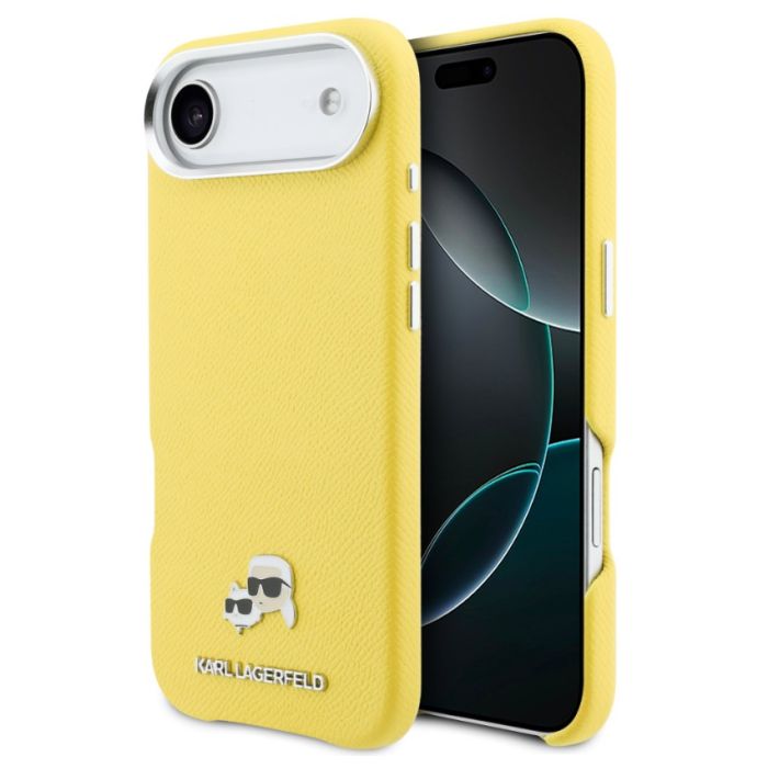 Obal Karl Lagerfeld PU Karl and Choupette Heads Pins MagSafe Apple iPhone Air KLHMP17M6PFKCLY žltý