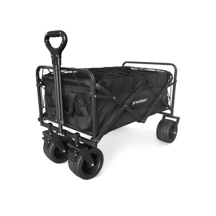 Wozinsky WZP-100 Plážový, turistický, záhradný vozík, s bezpečnostnou sieťou, nosnosť až 100 kg, čierny