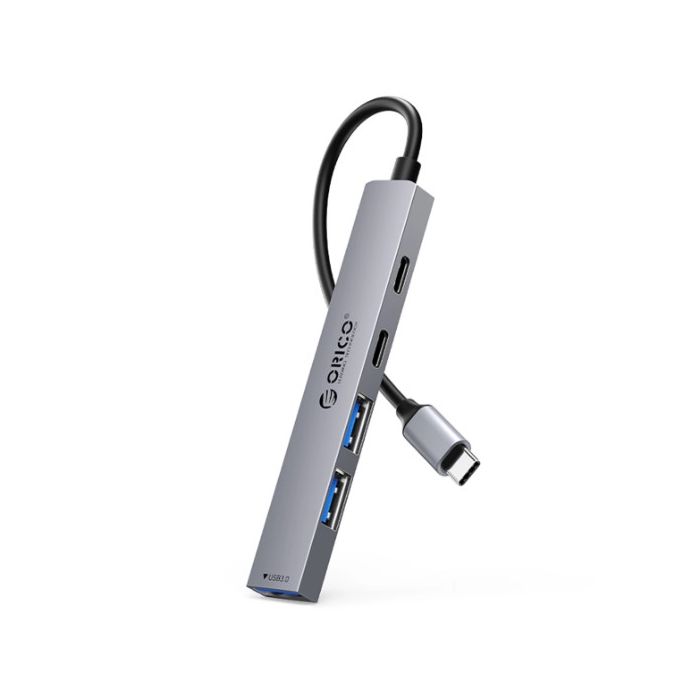 Hub Orico YSB4-U2 USB-A/USB-C Hub Docking Station 2x USB-A 2.0 + 1x USB-A 3.0 + 1x USB-C 2.0 + 1x USB-C, sivý