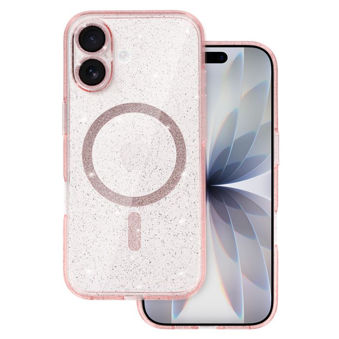 Obal Glitter MagSafe Apple iPhone 17 ružový