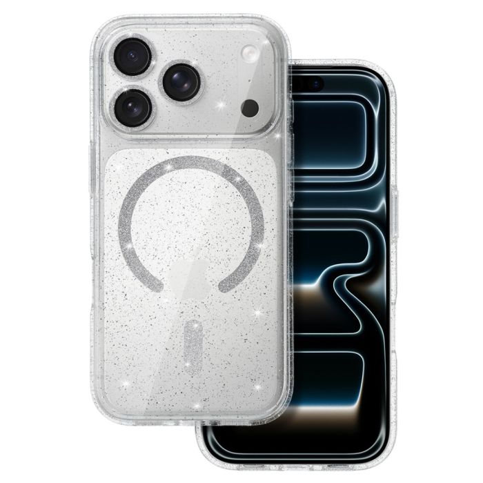 Obal Glitter MagSafe Apple iPhone 17 Pro transparentný