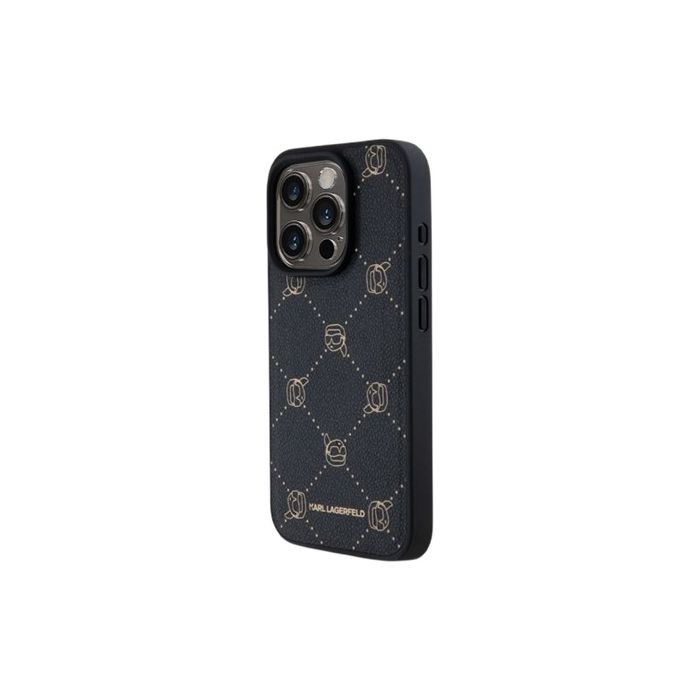 Obal Karl Lagerfeld PU Karl Heads Pattern Magsafe Apple iPhone 15 Pro KLHMP15LPGKHPHK Black