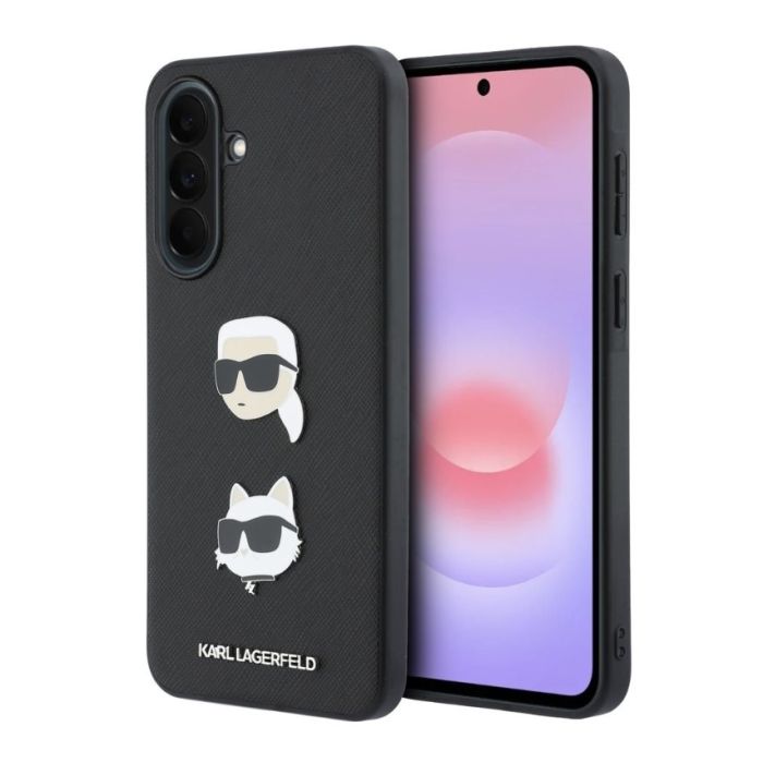 Obal Karl Lagerfeld Liquid Silicone Metal Karl and Choupette Samsung Galaxy A37 5G A376 KLHCSA37PSFDHPOK čierny