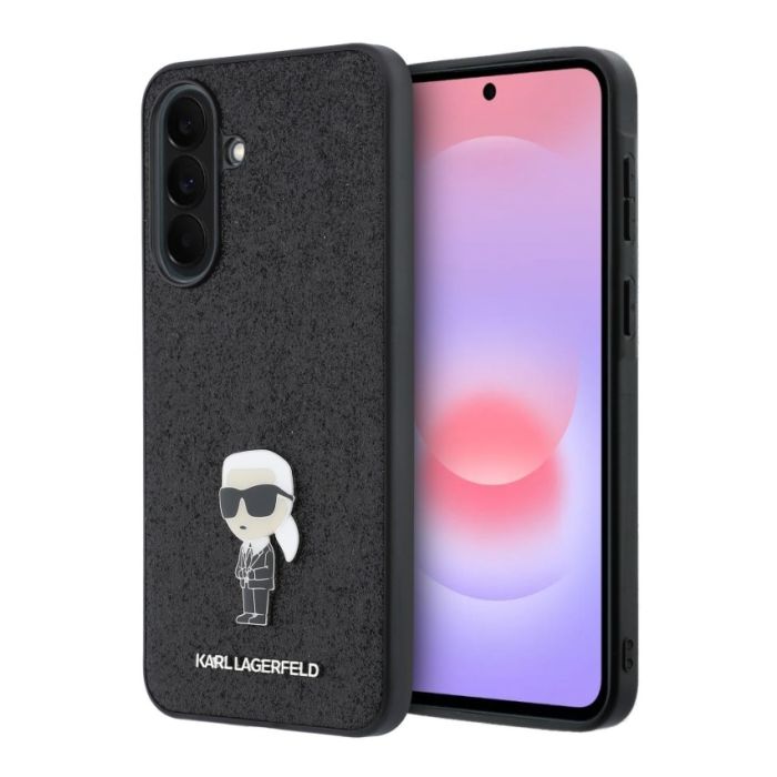 Obal Karl Lagerfeld Fixed Glitter Metal Ikonik Samsung Galaxy A37 5G A376 KLHCSA37GKNPSK čierny