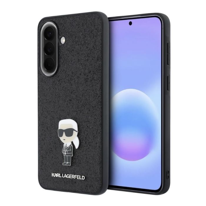 Obal Karl Lagerfeld Fixed Glitter Metal Ikonik Samsung Galaxy A57 5G A576 KLHCSA57GKNPSK čierny