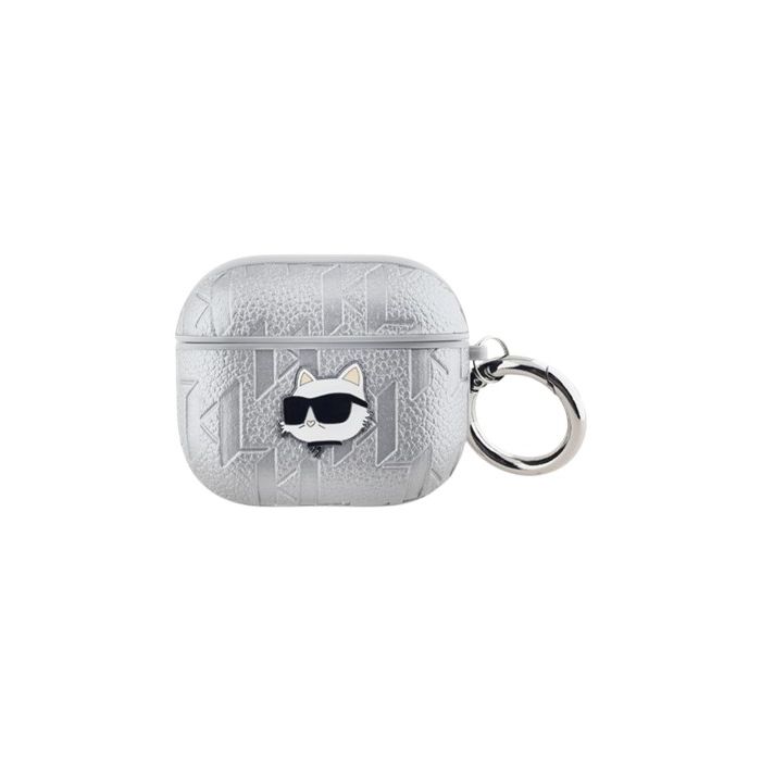 Obal Karl Lagerfeld PU Embossed Choupette Head Apple AirPods Pro 2 KLA3PGCHPS Silver