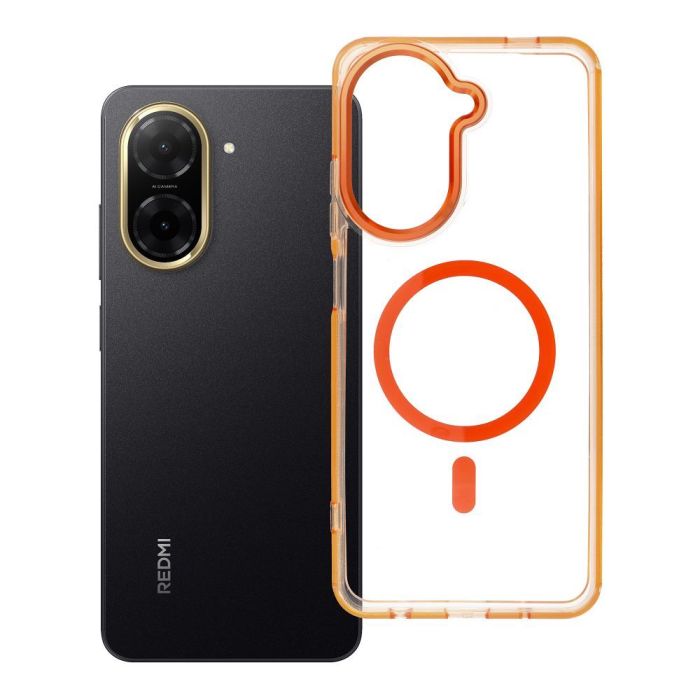 Obal FRAME CLEAR HYBRID MAG COVER MagSafe Xiaomi Redmi A5 oranžový