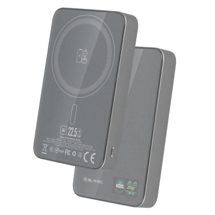 Blavec BJ-04 Slim Magsafe Powerbank 10000mAh 22,5W 3v1 sivá