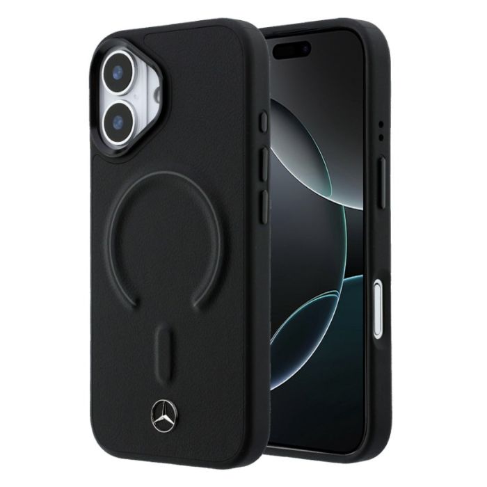 Obal Mercedes PU Leather 3D MagSafe Apple iPhone 17 MEHMP17S25PEMMOK čierny