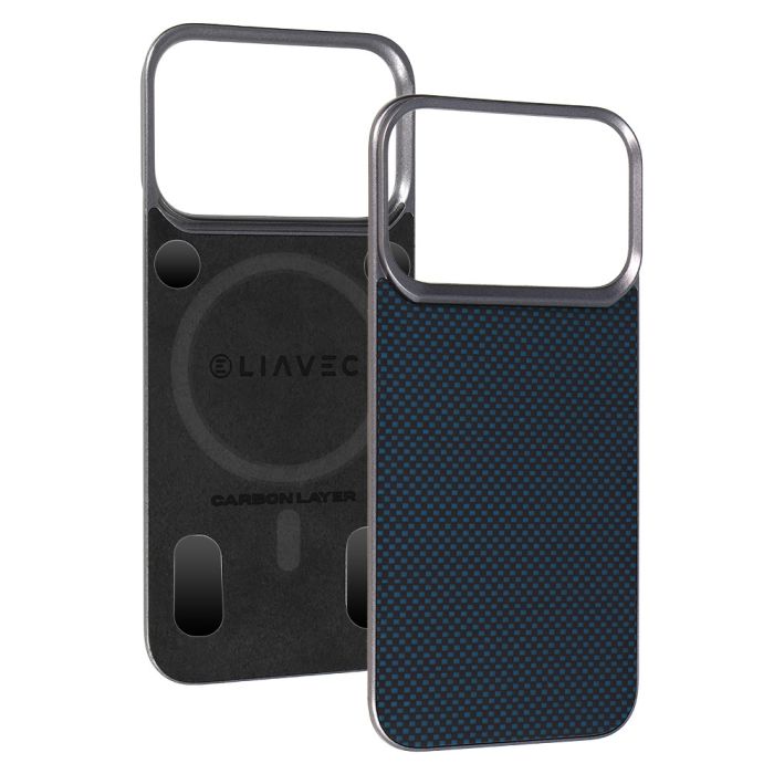 Obal Liavec Carbon Layer MagSafe Aramid Apple iPhone 17 Pro modrý
