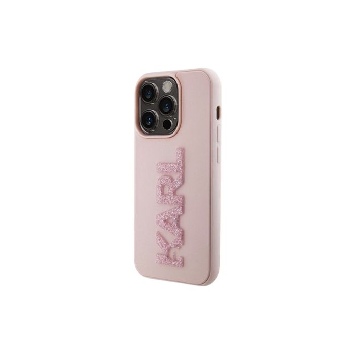 Obal Karl Lagerfeld 3D Rubber Glitter Logo Karl Apple iPhone 15 Pro Max KLHCP15X3DMBKCP Pink