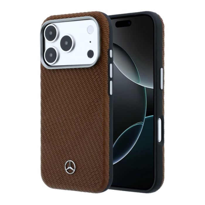Obal Mercedes PU Leather Semi Wrap MagSafe Apple iPhone 17 Pro Max MEHMP17X25PFWWPCA hnedý