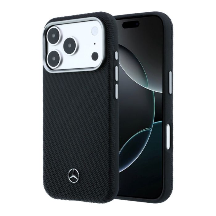 Obal Mercedes PU Leather Semi Wrap MagSafe Apple iPhone 17 Pro Max MEHMP17X25PFWWPK čierny