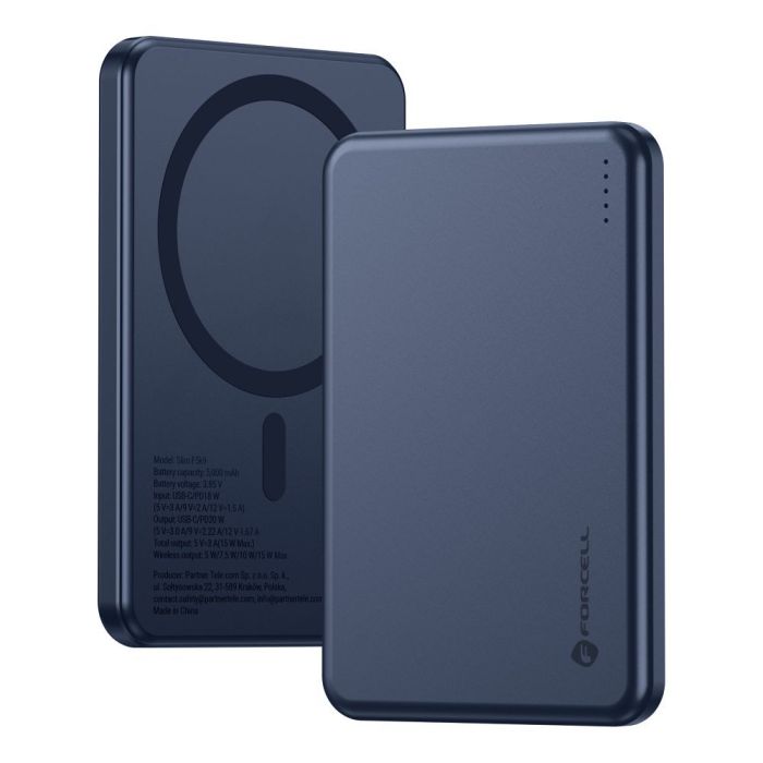 Forcell F-Energy Slim F5K9 MagSafe QC4.0 PD3.0 15W 5000 mAh modrá