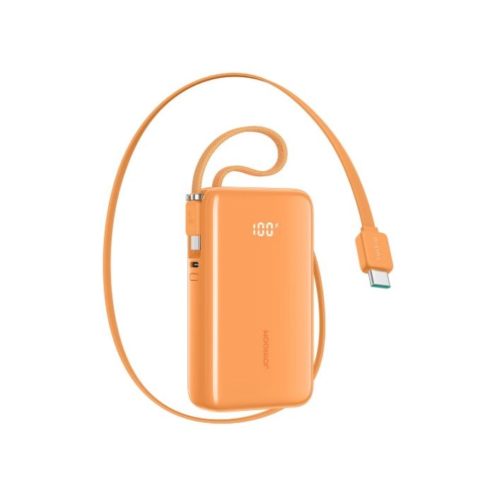 Joyroom JR-PR2L, powerbanka 10000mAh 35W, vstavaný kábel USB-C/USB-C, oranžová