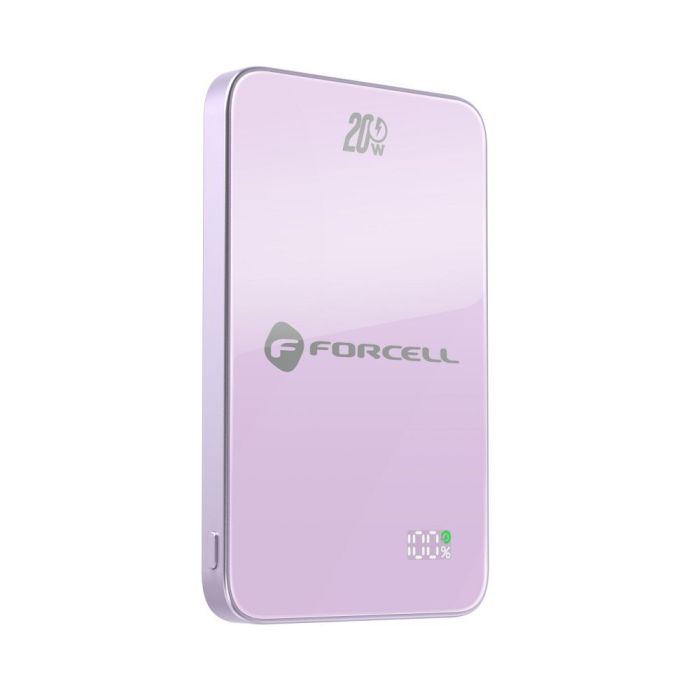 Forcell F-Energy SuperSlim Powerbank F5K8 MagSafe QC4.0 PD3.0 15W 5000 mAh fialová