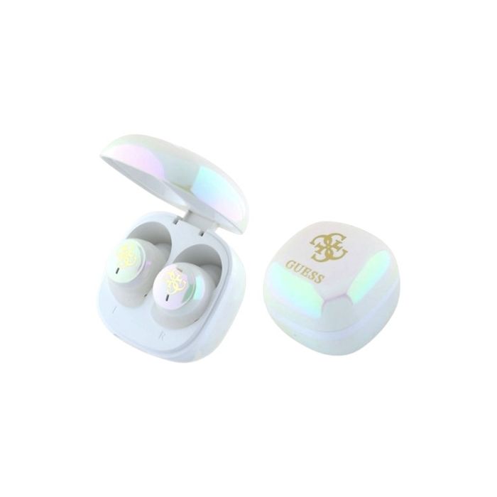 Guess 4G Logo Mini TWS Wireless Earphones GUTWSJ144ESH White