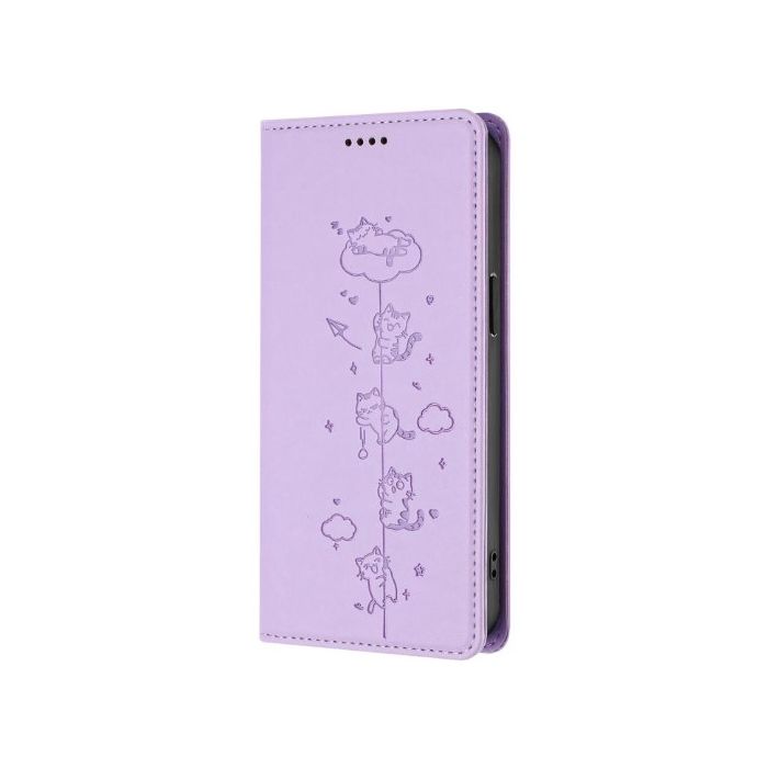 Obal Mezzo Book RFID Honor Magic8 Lite/X70/X9d vzor mačky fialový