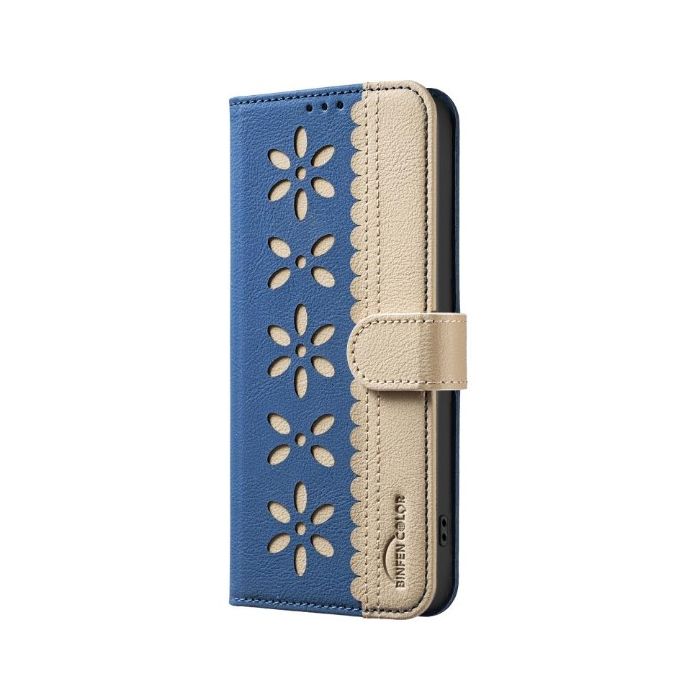 Obal Pattern Book Flower RFID ochrana Xiaomi Redmi A7 Pro modrý