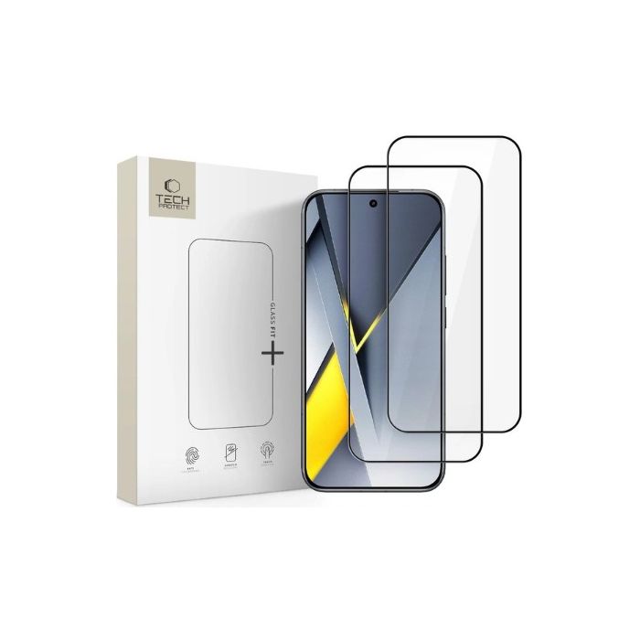 Ochranné sklo Tech-Protect Glass Fit+ POCO F8 Pro čierne (2ks)