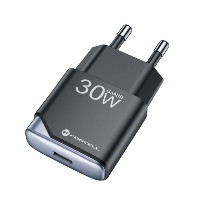 Forcell F-Energy Ultra Slim GaN III B130101-E, USB-C PD QC4.0 3A 30W, čierna (Bulk)
