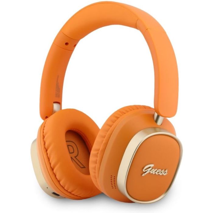 Guess Rectangle Metal Script Logo ENC bezdrôtové slúchadlá GUBHV28HGCSMO oranžové