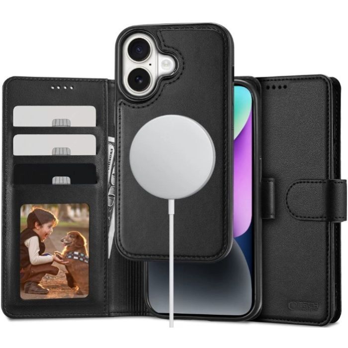 Obal Tech-Protect Wallet MagSafe 2v1 Apple iPhone 16 čierny