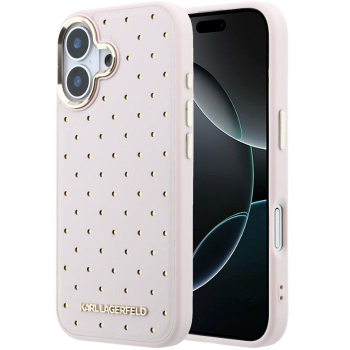 Obal Karl Lagerfeld PU Perforated Gold Dots MagSafe Apple iPhone 17 KLHMP17S6PPDKLP ružový