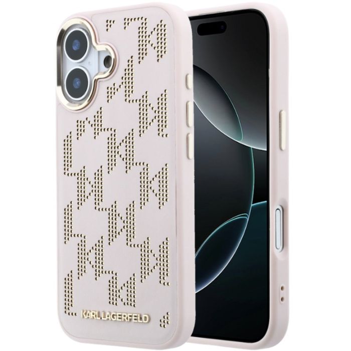 Obal Karl Lagerfeld PU Perforated Monogram MagSafe Apple iPhone 17 KLHMP17S6PPMDPP ružový