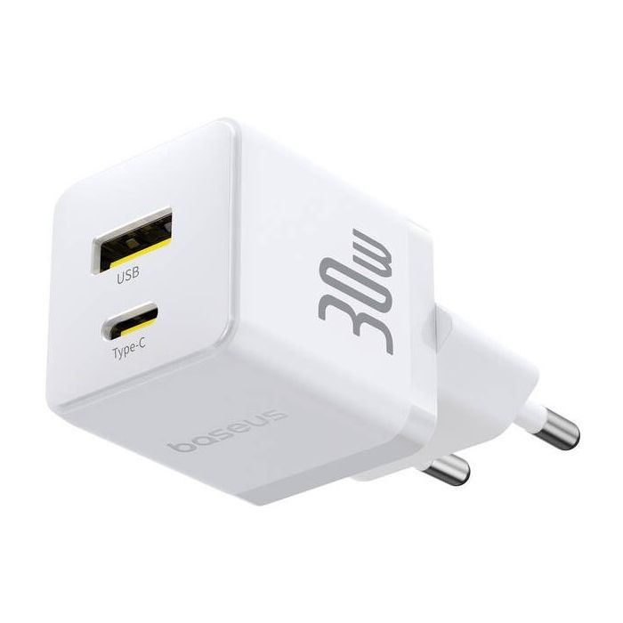 Baseus Palm Fast USB-A/USB-C 30W biela