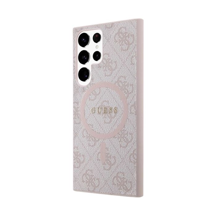 Obal Guess PU Leather 4G Colored Ring MagSafe Samsung Galaxy S24 Ultra 5G S928 GUHMS24LG4GFRP Pink