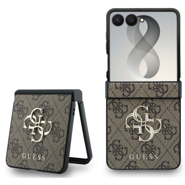 Obal Guess PU 4G Metal Logo Samsung Galaxy Z Flip8 5G F776 GUHCZF84GMGBR hnedý
