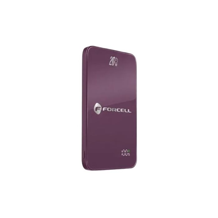 Forcell F-Energy SuperSlim Powerbank F5K8 MagSafe QC4.0 PD3.0 15W 5000 mAh tmavofialová