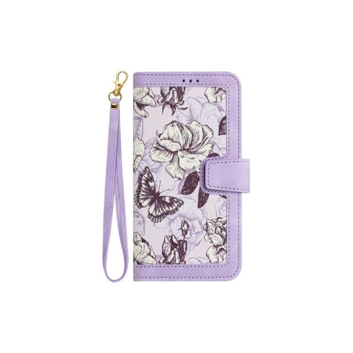 Obal Floral Book Xiaomi Redmi 17 4G/5G fialový