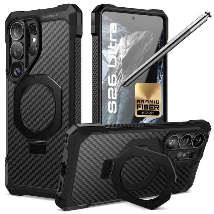 Obal Supcase UB Grip Mag Aramid MagSafe Samsung Galaxy S26 Ultra 5G S948 čierny