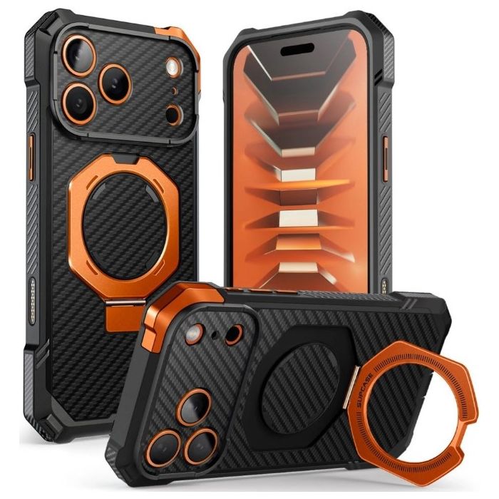 Obal Supcase UB Grip Mag MagSafe Aramid Apple iPhone 18 Pro Max/17 Pro Max čierno-oranžový