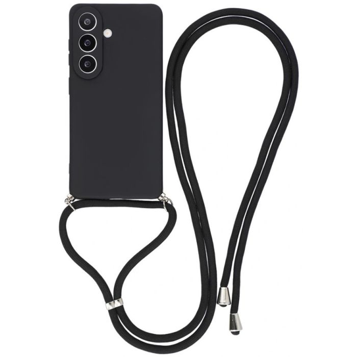 Obal Crossbody Silicone TPU Samsung Galaxy A57 5G A576 čierny