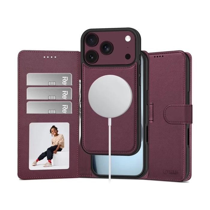Obal Tech-Protect Wallet MagSafe 2v1 Apple iPhone 17 Pro/18 Pro cherry